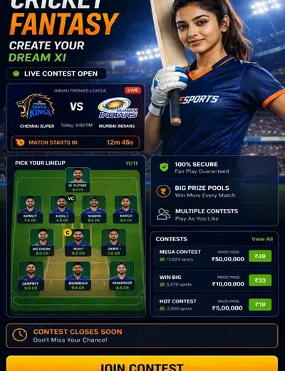 4545 (4545 bet) fantasy cricket & matchday visual 3